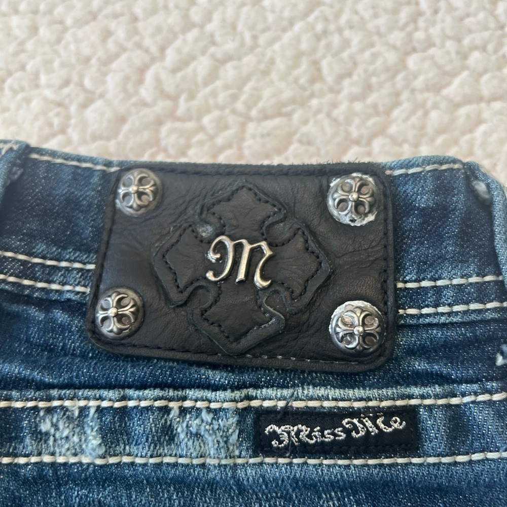 Miss Me Blue Skinny Jeans with Contrast Stitching NWOT Size 28 Women's Skinny - Picture 6 of 13